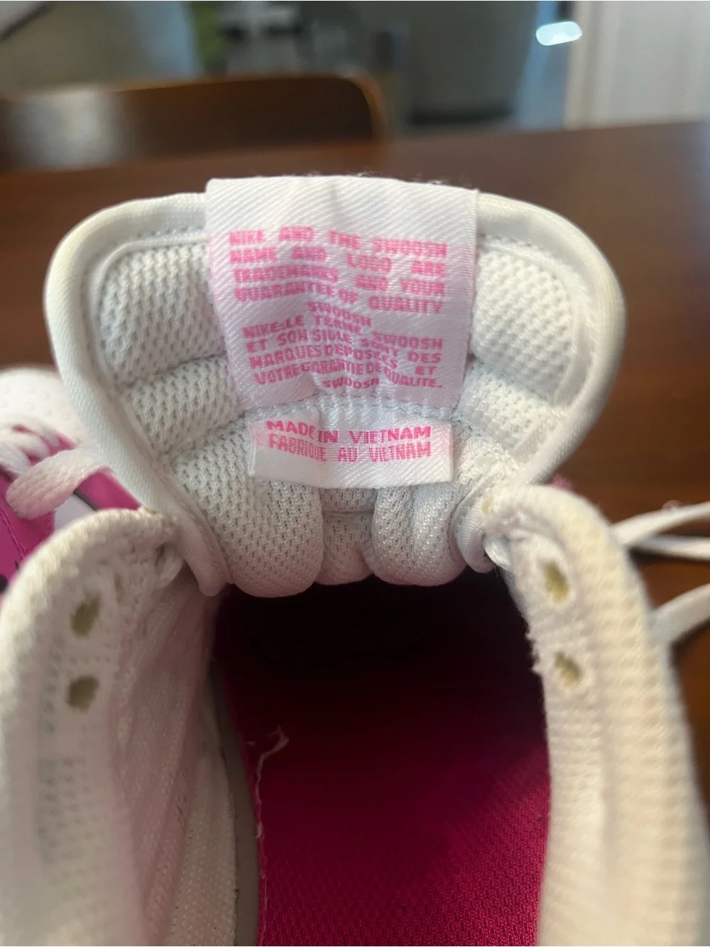 Nike White and Hot Pink Low-Top Sneakers